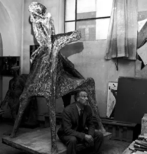 Marino: Marino Marini in his studio