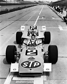 Andretti: Mario Andretti in his racecar, 1969. ?