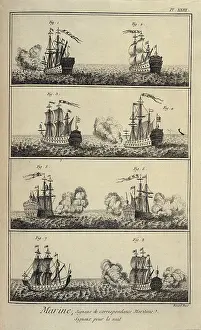 Dictionnaire: Maritime signals. Plate of the of the Encyclopedia