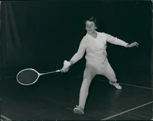 Doubles: Marjan Luesken practises badminton for Wimbledon