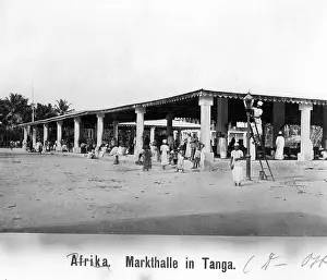 Tangier: Market hall in Tangier, around 1900