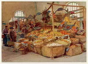 Mentone: Market at Mentone - 1906