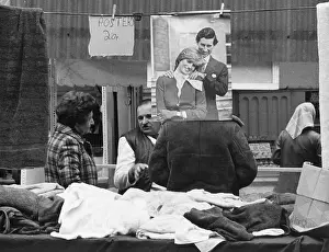 Cardboard: Market stall with poster and clothes