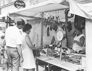 Smoked: Market stall with smoked goods