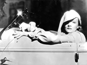 Sultry: Marlene Dietrich in a convertible car