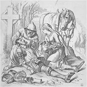 Flodden: MARMION DYING/TENNNIEL