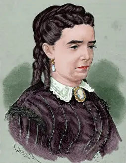 Espanola: Marquisse of Castillejo. Engraving. Colored