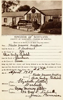 Gretna: Marriage Certifcate from Gretna Green