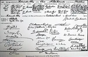 Certificate: Marriage certificate of the Duke and Duchess of York