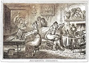 Mary Evans (colourised): Married life by Gillray