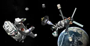 Manned: A Mars cycler travels by the Earth while two astronauts ?