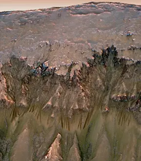 Salty: Mars landscape showing shows flows that ?