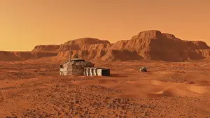 Rover: Mars outpost near mesa