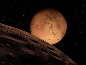 Spherical: Mars seen from its outer moon, Deimos