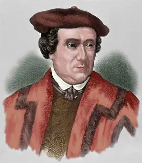 Luther: Martin Luther (1483-1546). Colored engraving