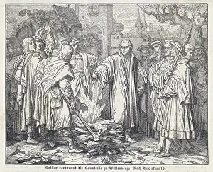 Wittenberg: Martin Luther burning the papal bull