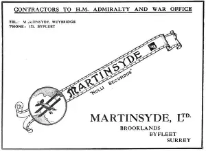 Martinsyde: Martinsyde Aircraft 1916 Advert