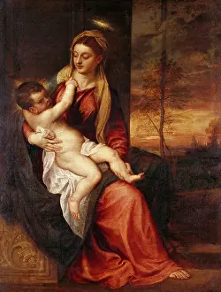 Gloriole: Mary with the Christ Child, by Titian