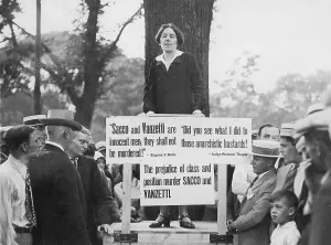 Evidence: Mary Donovan protests against the execution of Sacco and Van