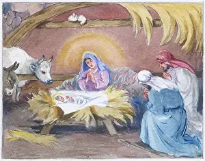 Gery: Mary beside the Holy Baby in the stable