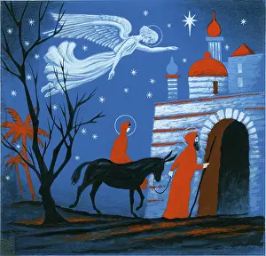 Haywood: Mary and Joseph at inn, angel above