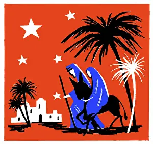 Brough: Mary and Joseph journeying to Bethlehem