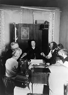 Mediums: Mary Marshall, medium, in seance, Winnipeg, Canada