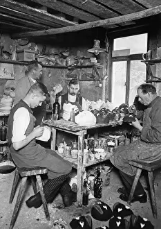 Handwork: Mask making in Manebach, 1925