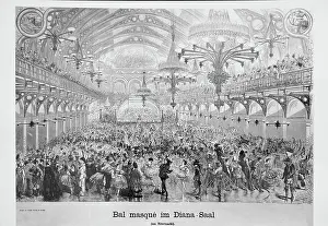 Particuliere: Masked ball in Vienna, engraving