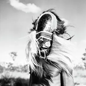 Lunda: Masked dancer (Lovua - Lunda district) one of the four