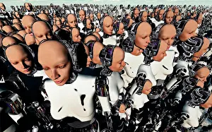Illusion: A mass gathering of female like Androids
