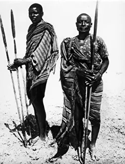 Spears: Massai with spears, 1938
