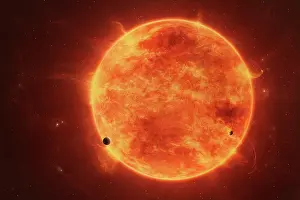 Destroy: A massive red dwarf consuming planets within it's range