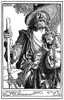 Puppeteer: Master Peter from Don Quixote, by William Heath Robinson