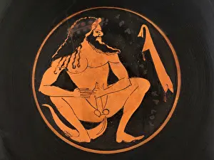 Kylix: Masturbating Satyr