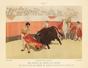 Corrida: Matador making a reverse pass with the cloak
