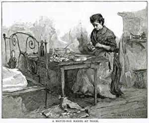 Matchboxes: Matchbox making, London 1890