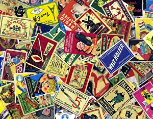 Briquettes: Matches labels from matchboxes