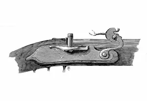 1700: A Matchlock mechanism in use on British firearms