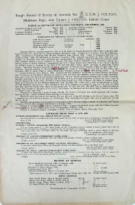 Banda: Material related to Captain J Hilton, Labour Corps
