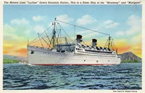 Honolulu: Matson liner Lurline, Honolulu harbour, Hawaii, USA