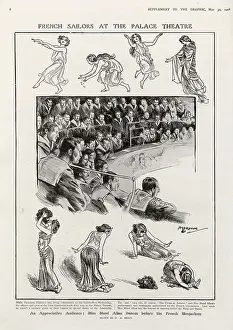 Maud Allan entertains French Sailors at the Palace Theatre