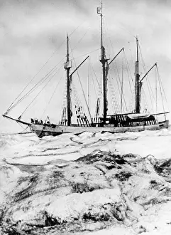 Maud: The Maud in pack ice, around 1920
