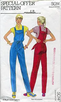Dungarees: Maudella pattern for ladies belted dungarees, 1983