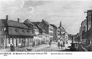 1780: Mauerstrasse and Bohemian Church in Berlin, c. 1776