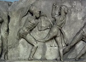 Reliefs: Mausoleum at Halicarnassus. Combat with the Amazons
