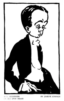 Beerbohm: Max Beerbohm, caricature by Joseph Simpson