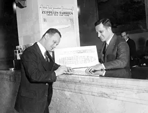 Buys: Max E. Teichmann buys the first ticket for an airship voyage