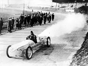 Avus: Max Valier, Austrian engineer (1895-1930), in his rocket car