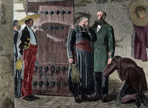Habsburg: Maximilian I (1832-1867). Last moments of Emperor. Engraving